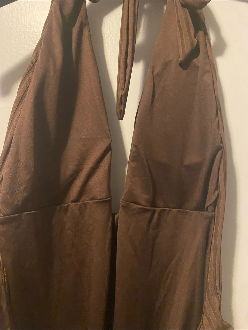 🪅5 for $25🪅 Fashion Nova Chocolate Andrea Halter One-Piece Swimsuit NWT - Sz XL